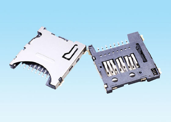 マイクロSD TFのメモリ・カードのコネクター8 Pin SMT押しのタイプ極めて薄い高温抵抗