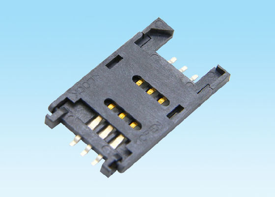 6 Pinの電子部品SIMカード コネクターLCPのプラスチックの高い耐久性