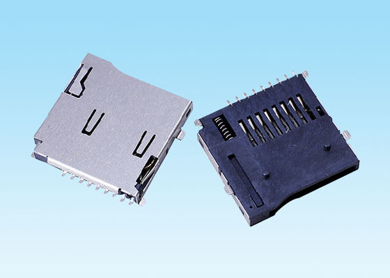 Tのフラッシュ・メモリ カード コネクターSMT 9 Pin押しのタイプ倍の榴散弾の外的な溶接
